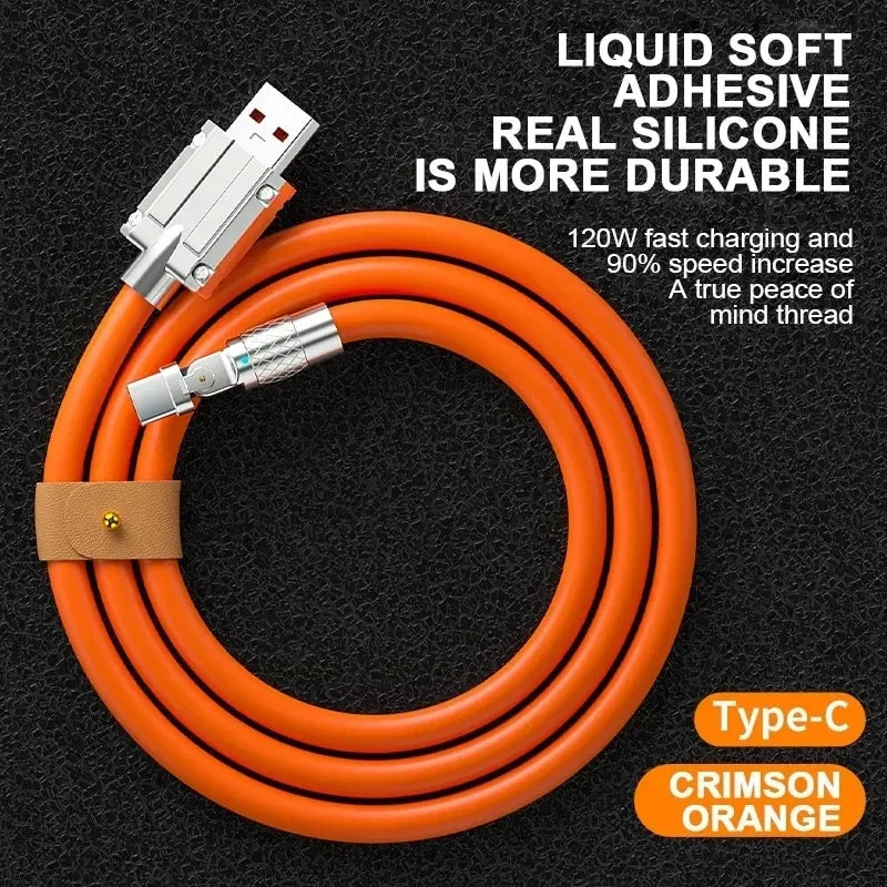120W Fast Charge USB-C Cable – 180° Elbow