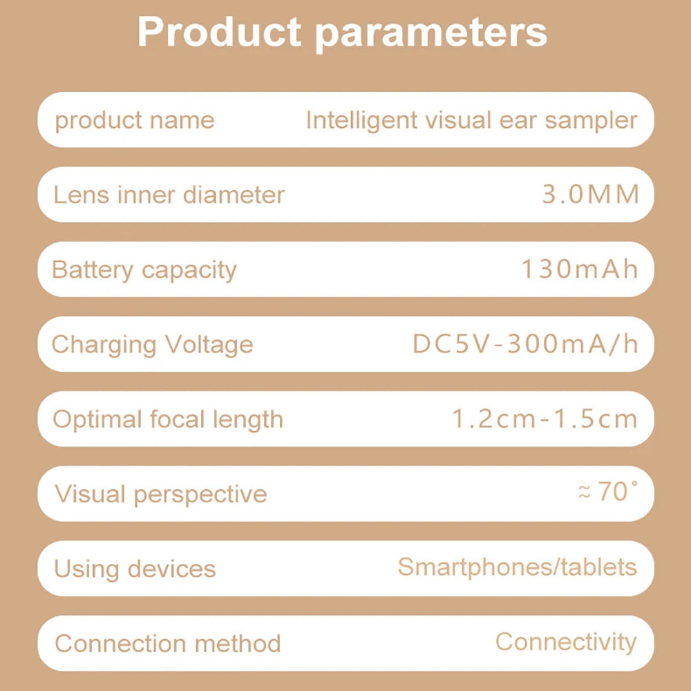 Smart Visual Ear Cleaner – WiFi Otoscope with USB-C Charging