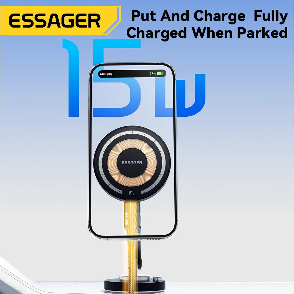 Magnetic Wireless Car Phone Holder – 15W Fast Charging