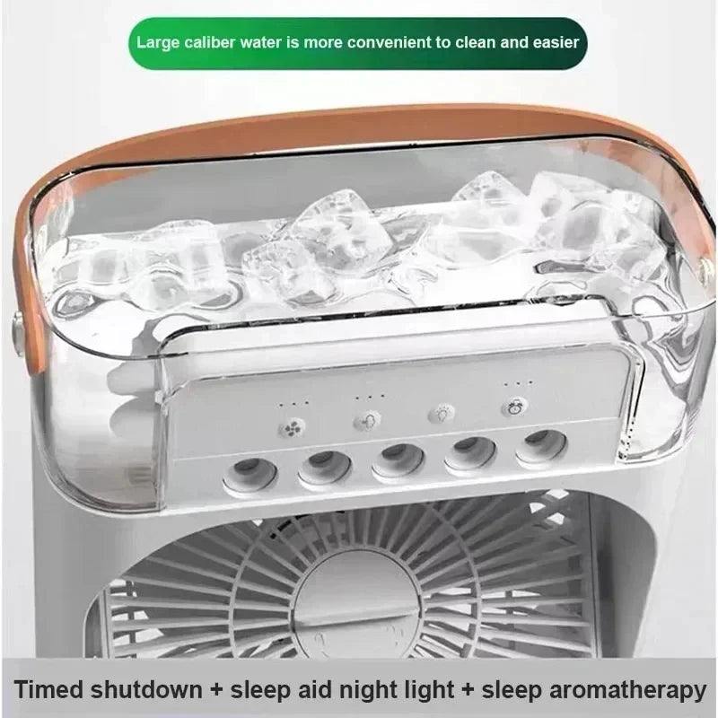 3-in-1 Portable Air Cooler Fan & Humidifier with LED Night Light