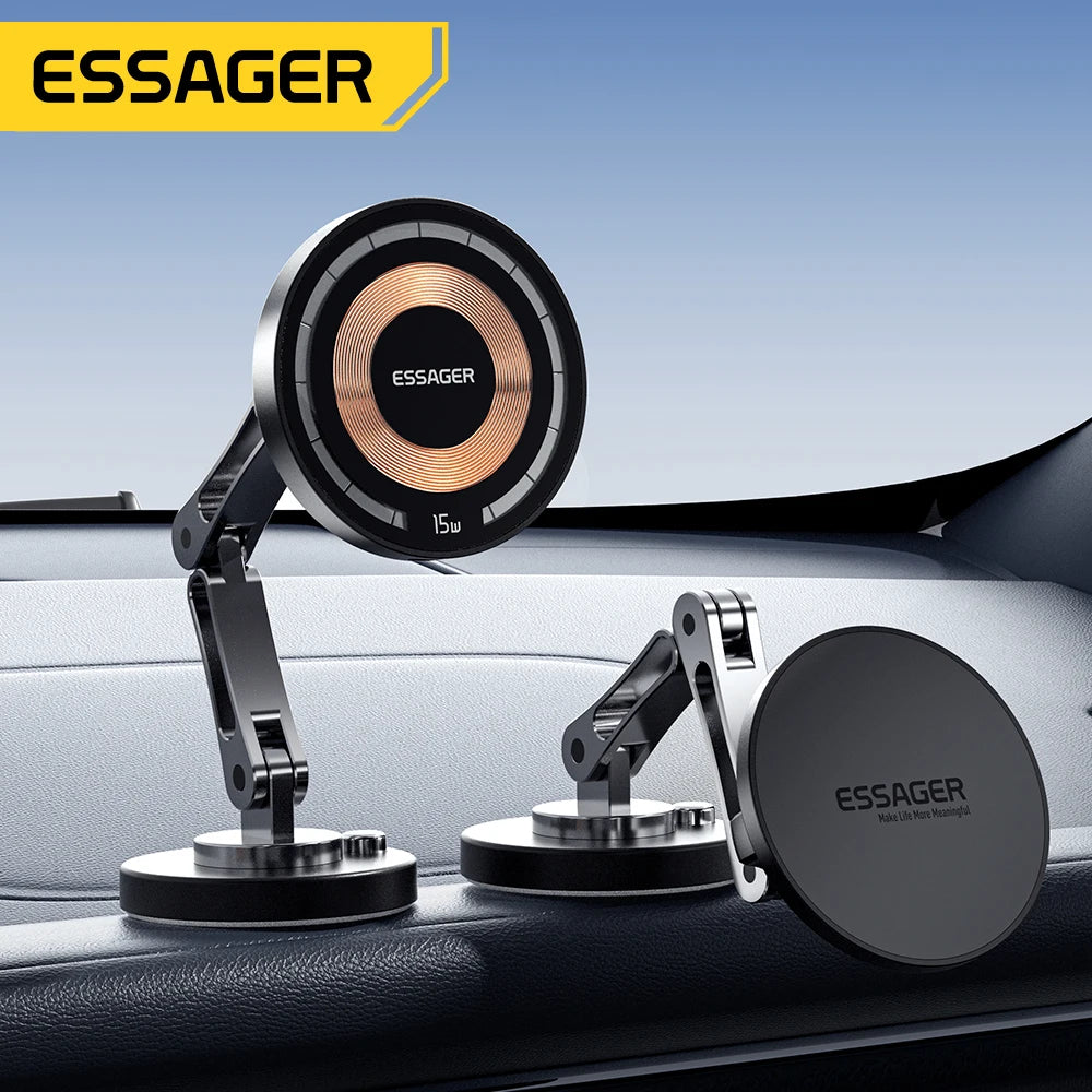 Magnetic Wireless Car Phone Holder – 15W Fast Charging