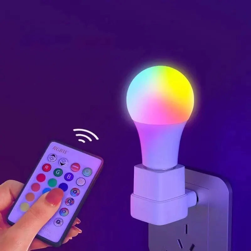 16-Color RGB LED Bulb with Remote – E27 8W