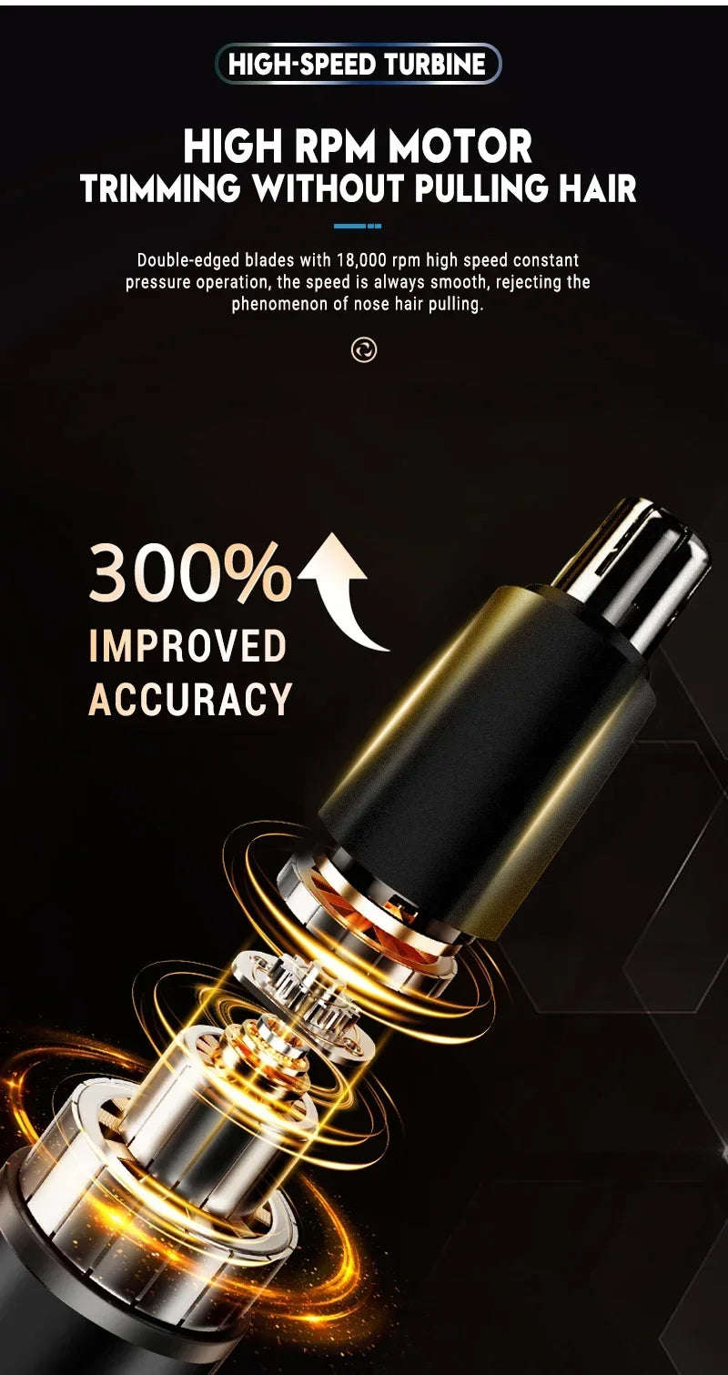 2-in-1 Electric Ear & Nose Hair Trimmer – Portable, Painless, Rechargeable
