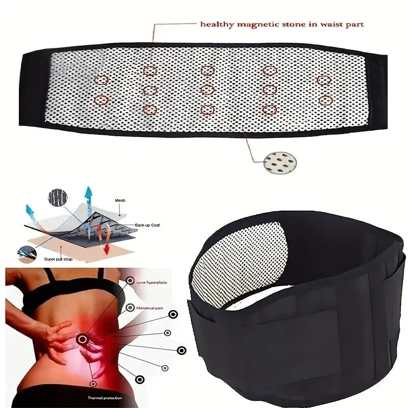 Adjustable Self-Heating Magnetic Therapy Waist Support Belt