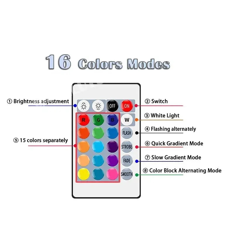 16-Color RGB LED Bulb with Remote – E27 8W