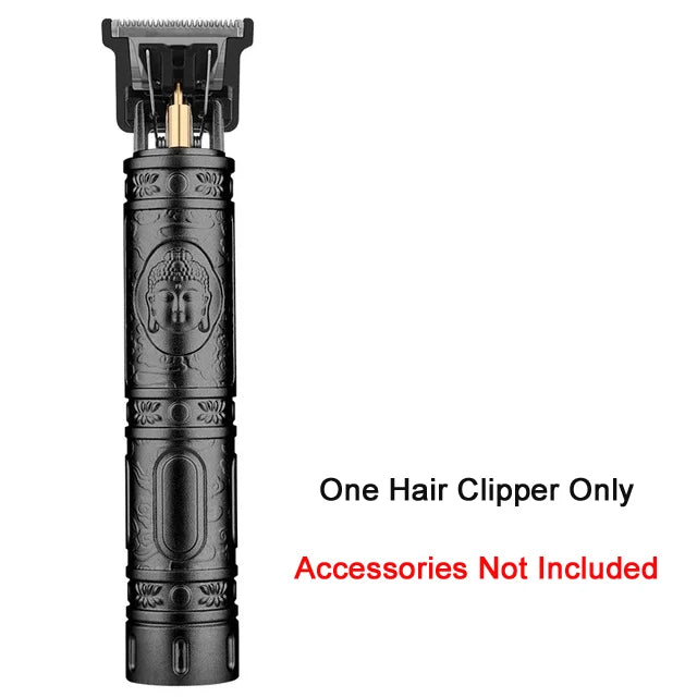 Vintage Cordless Hair Clipper – USB Rechargeable Barber Trimmer for Men
