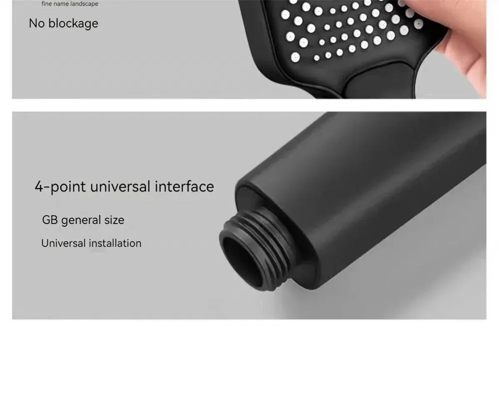 Adjustable 3-Mode Shower Head – High Pressure Rainfall & Water Saving