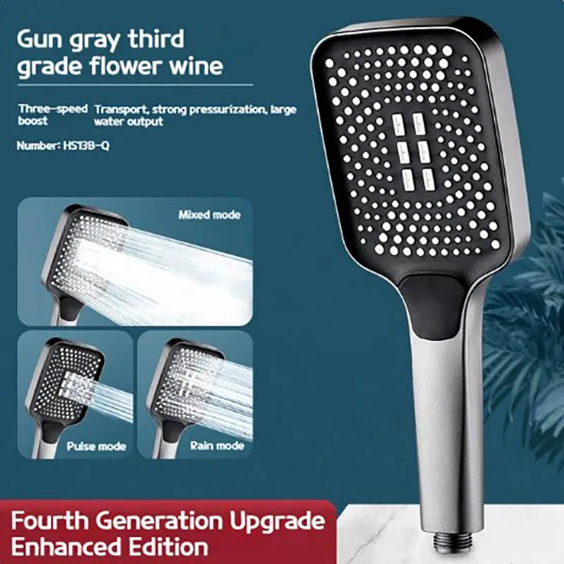 Adjustable 3-Mode Shower Head – High Pressure Rainfall & Water Saving