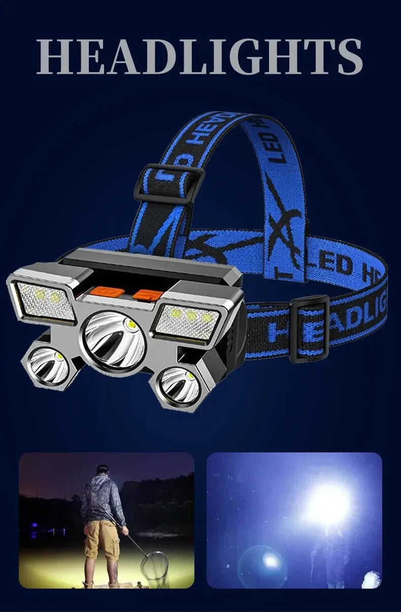 Rechargeable LED Headlamp – Powerful Outdoor Headlight for Camping, Fishing & Hiking