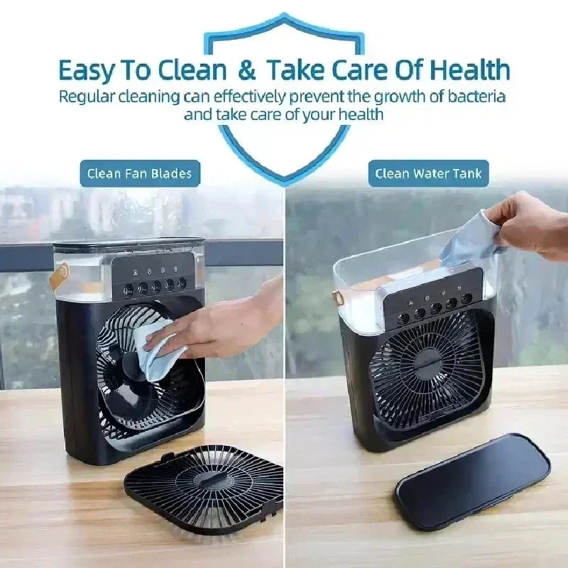 3-in-1 Portable Air Cooler Fan & Humidifier with LED Night Light