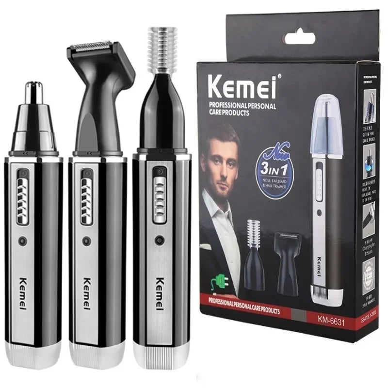 4-in-1 Rechargeable Trimmer – Nose, Ear, Beard & Eyebrow Grooming Kit