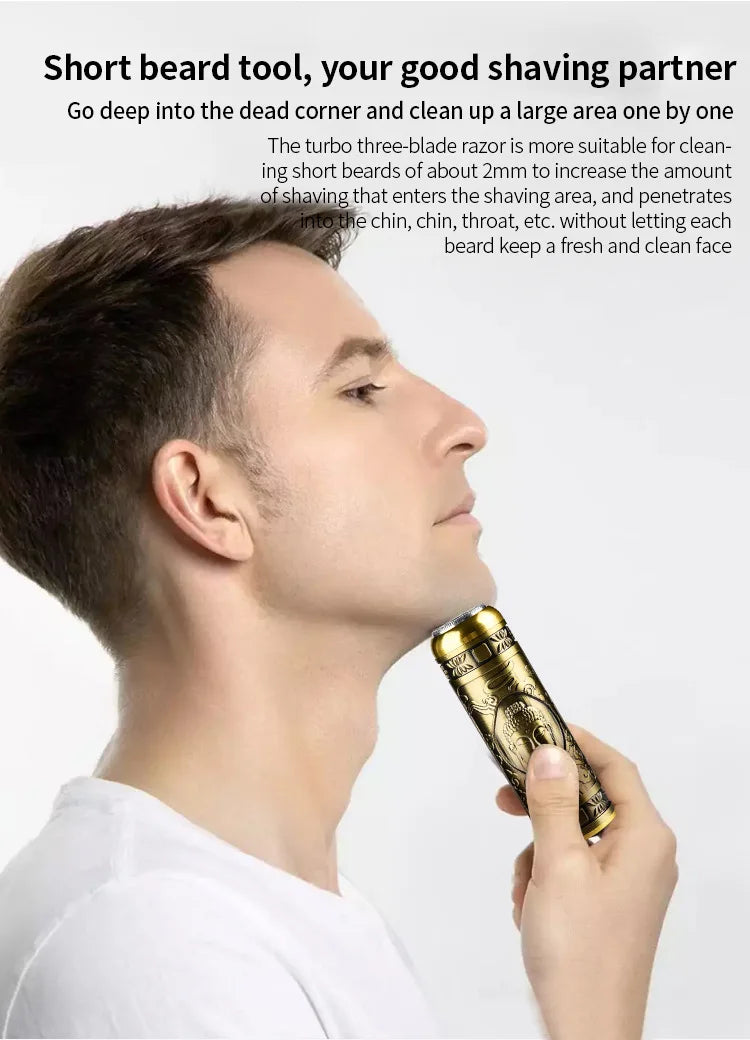 Mini Electric Shaver for Men – Waterproof, USB Rechargeable Travel Razor