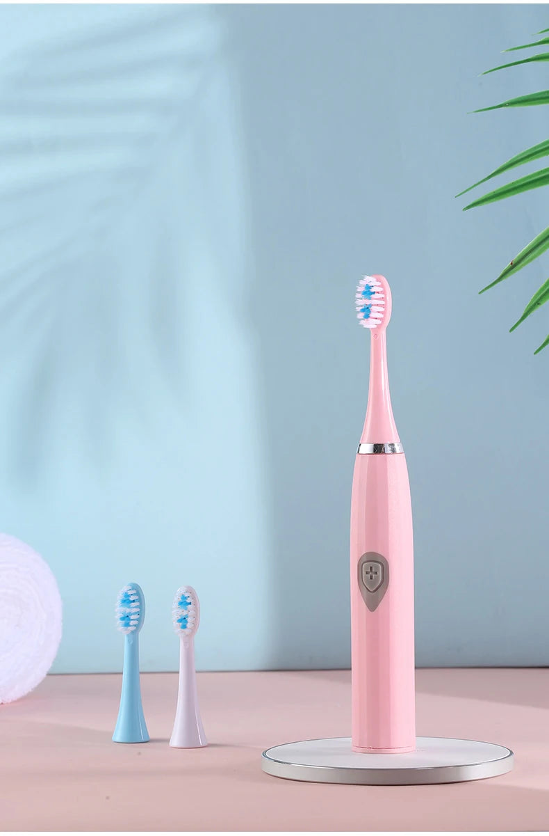 Electric Toothbrush for Adults – Soft DuPont Bristles, Waterproof & Portable