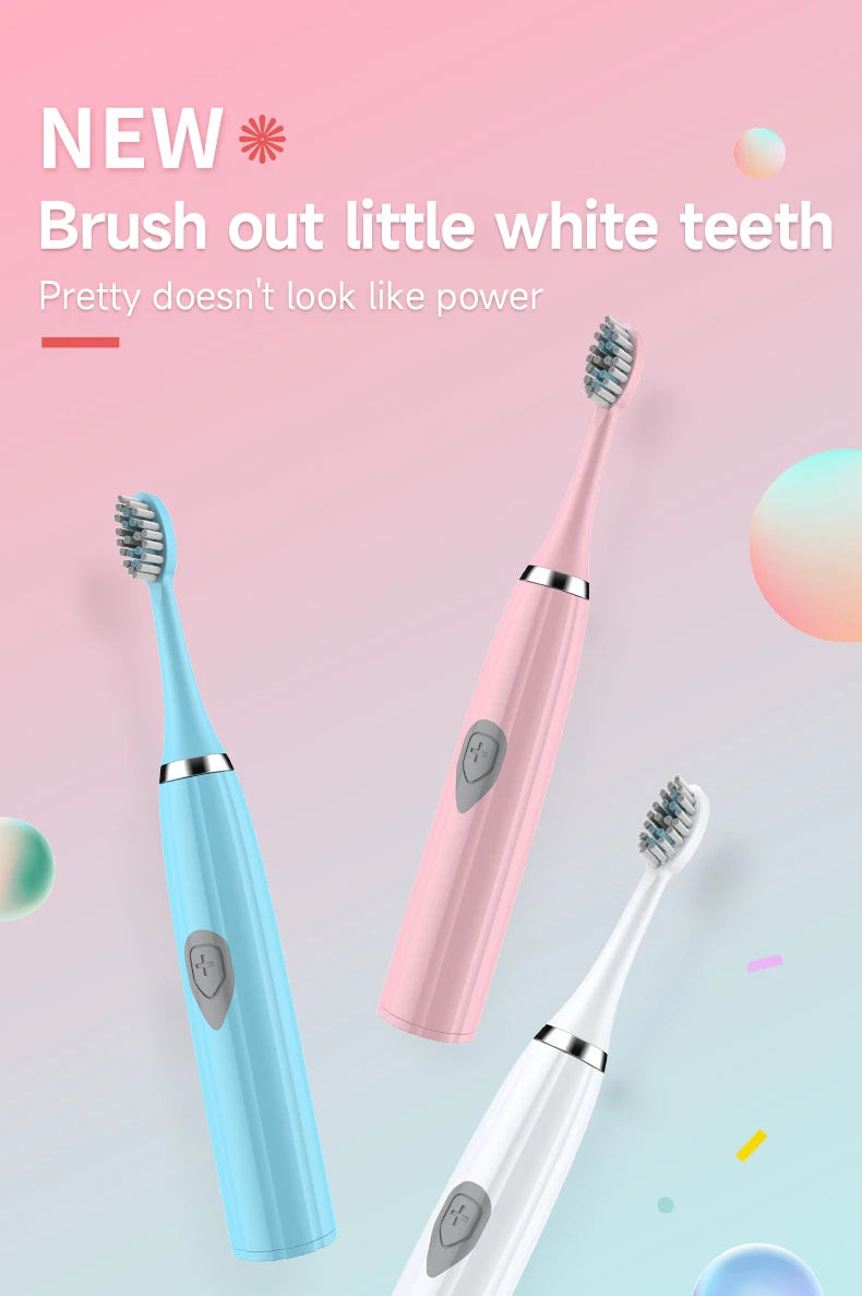 Electric Toothbrush for Adults – Soft DuPont Bristles, Waterproof & Portable