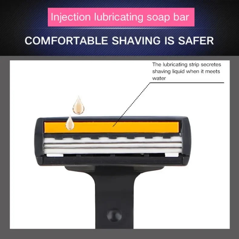 3-Layer Reusable Razor with Replaceable Blades – Unisex Shaver