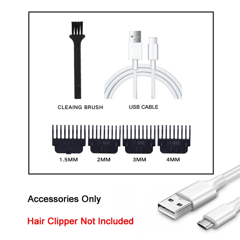 Vintage Cordless Hair Clipper – USB Rechargeable Barber Trimmer for Men
