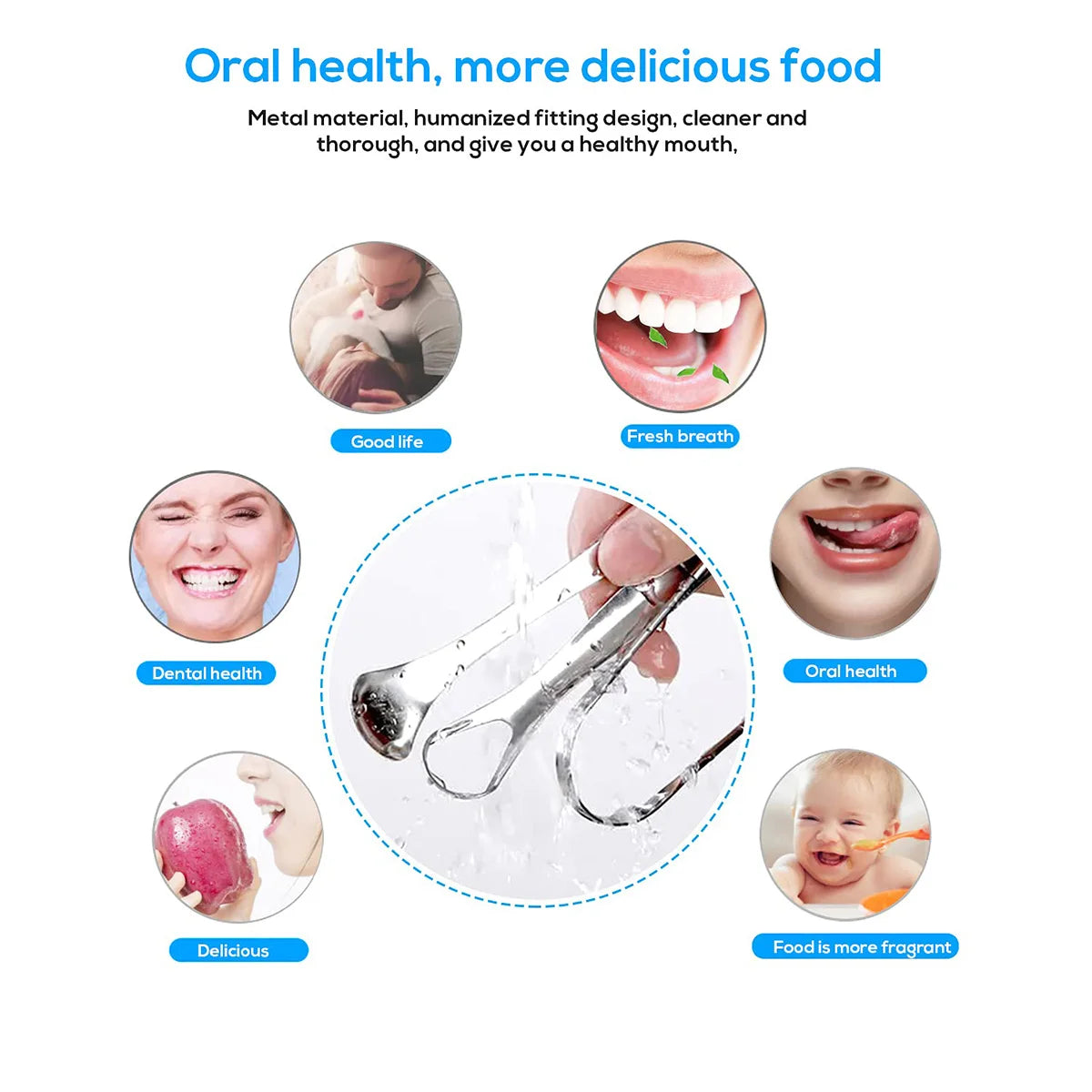 Stainless Steel Tongue Scraper – 1 or 3pcs Oral Hygiene Cleaner