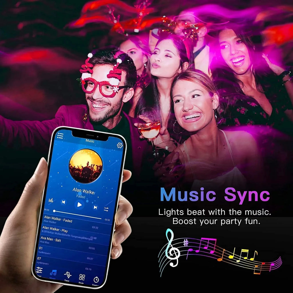Bluetooth LED Strip Lights – App Controlled, Flexible 5m