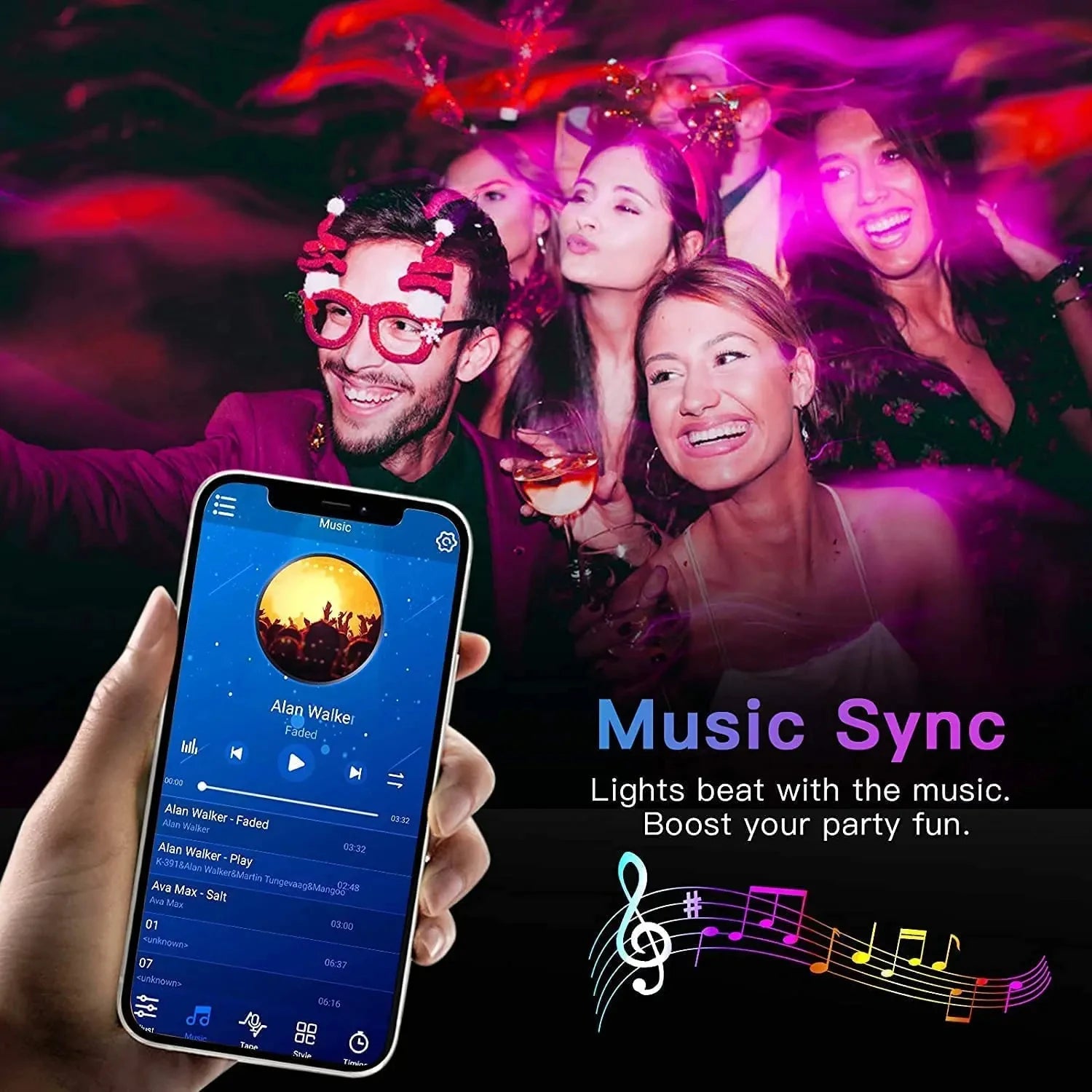 Bluetooth LED Strip Lights – App Controlled, Flexible 5m