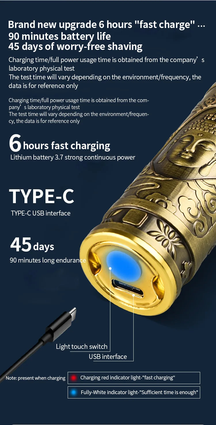 Mini Electric Shaver for Men – Waterproof, USB Rechargeable Travel Razor