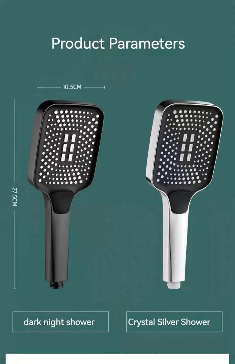 Adjustable 3-Mode Shower Head – High Pressure Rainfall & Water Saving