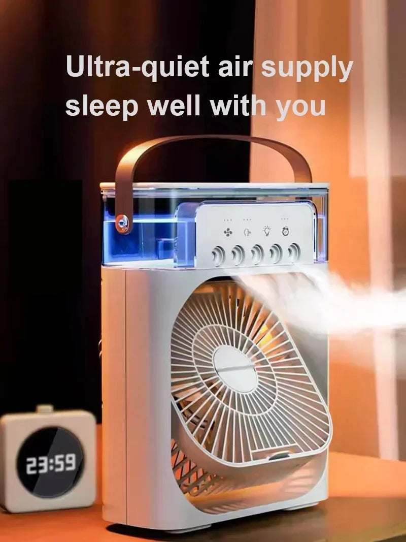 3-in-1 Portable Air Cooler Fan & Humidifier with LED Night Light