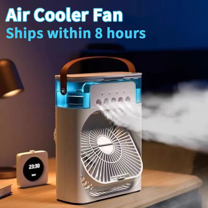 3-in-1 Portable Air Cooler Fan & Humidifier with LED Night Light