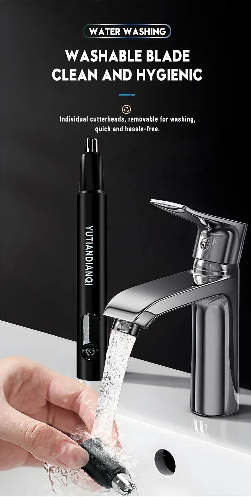 2-in-1 Electric Ear & Nose Hair Trimmer – Portable, Painless, Rechargeable