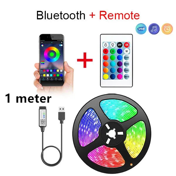 Bluetooth LED Strip Lights – App Controlled, Flexible 5m