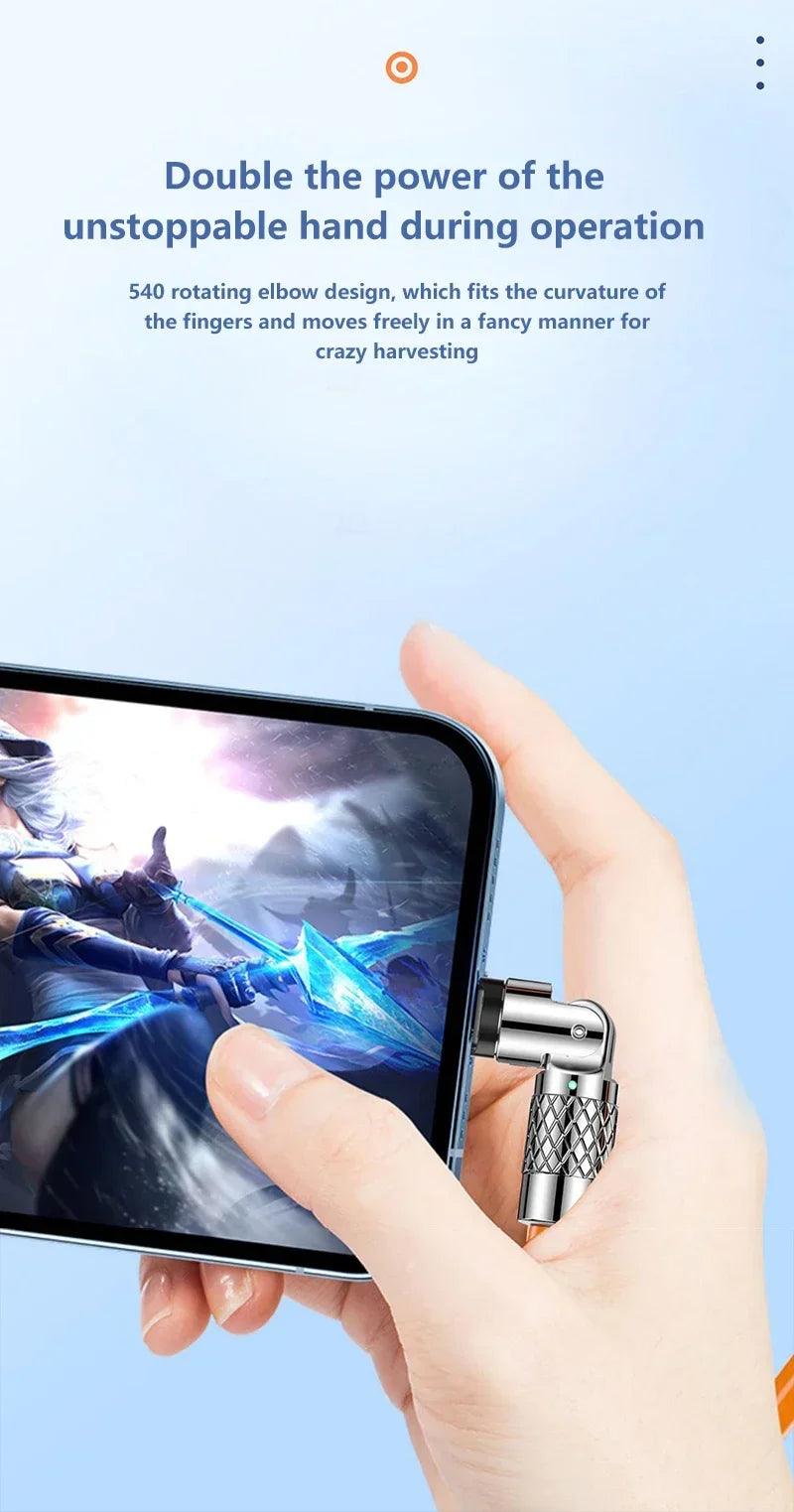 120W Fast Charge USB-C Cable – 180° Elbow