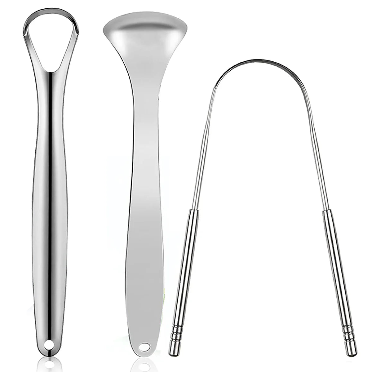 Stainless Steel Tongue Scraper – 1 or 3pcs Oral Hygiene Cleaner