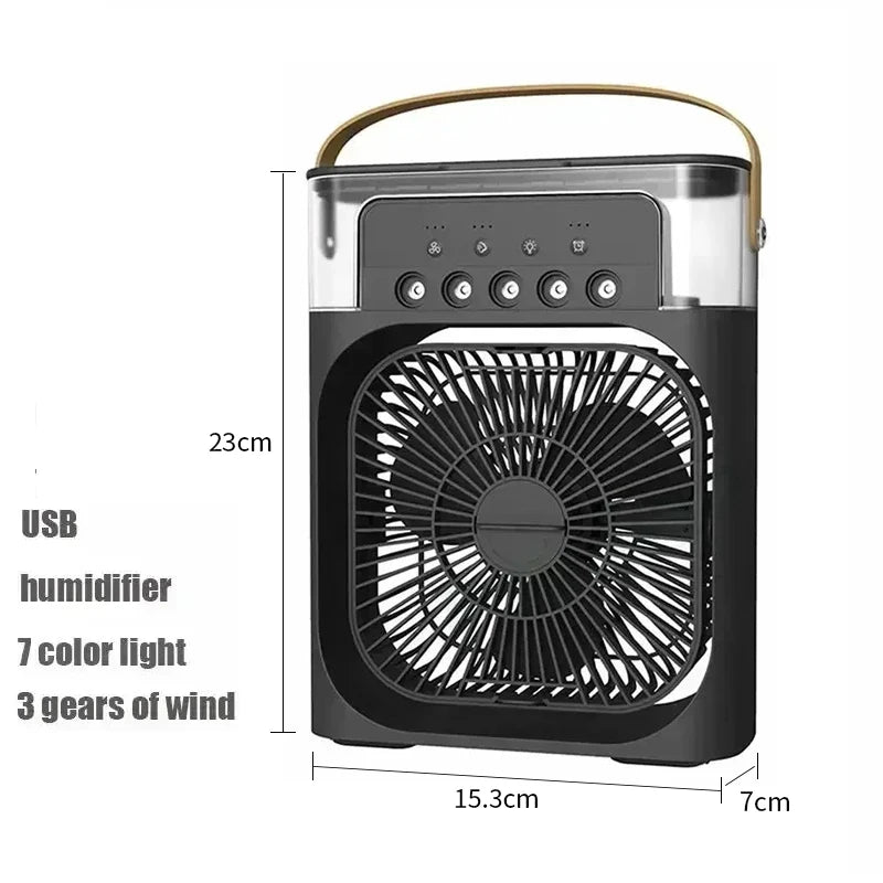3-in-1 Portable Air Cooler Fan & Humidifier with LED Night Light