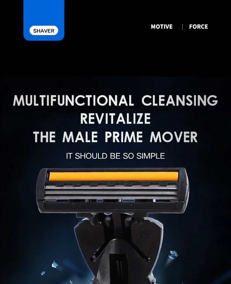 3-Layer Reusable Razor with Replaceable Blades – Unisex Shaver